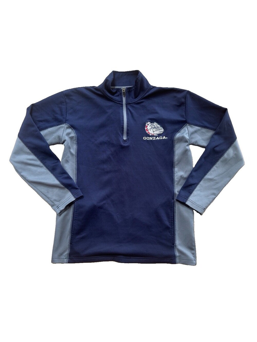 Gonzaga Bulldogs Quarter Zip Pullover Mens Medium Blue Gray Athletic Shirt NCAA